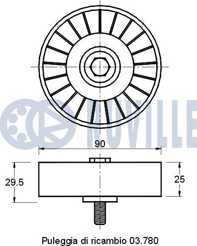 Ruville 541073 - Паразитний / провідний ролик, поліклиновий ремінь autocars.com.ua