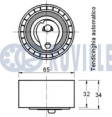 Ruville 541076 - Натяжна ролик, ремінь ГРМ autocars.com.ua