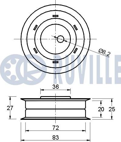 Ruville 541080 - Натяжной ролик, ремень ГРМ avtokuzovplus.com.ua