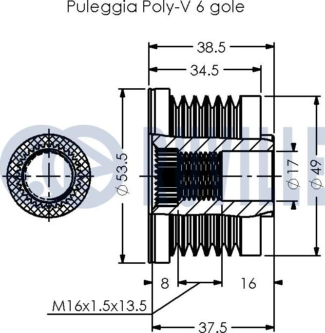 Ruville 541085 - Шкив генератора, муфта autodnr.net