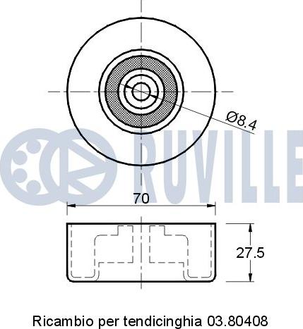 Ruville 541089 - Паразитний / провідний ролик, поліклиновий ремінь autocars.com.ua