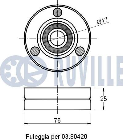 Ruville 541090 - Паразитний / провідний ролик, поліклиновий ремінь autocars.com.ua