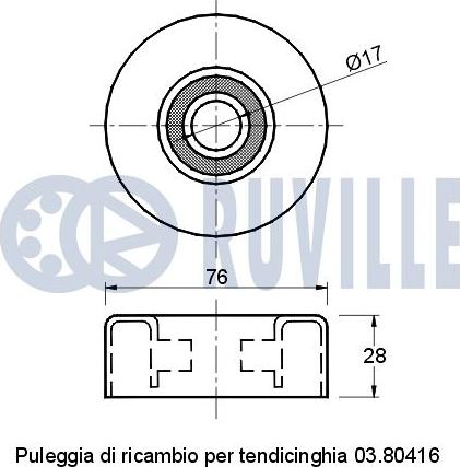 Ruville 541100 - Паразитний / провідний ролик, поліклиновий ремінь autocars.com.ua