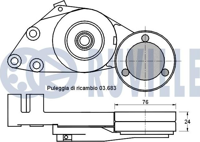 Ruville 541112 - Натягувач ременя, клинові зуб. autocars.com.ua