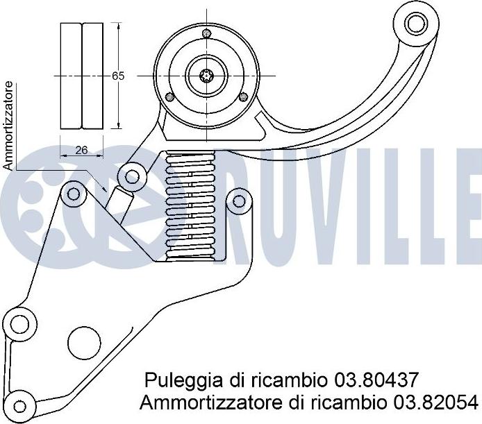 Ruville 541120 - Натягувач ременя, клинові зуб. autocars.com.ua