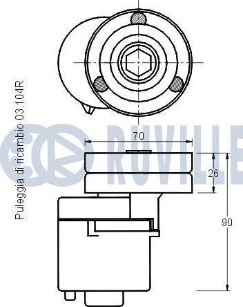 Ruville 541125 - Натягувач ременя, клинові зуб. autocars.com.ua