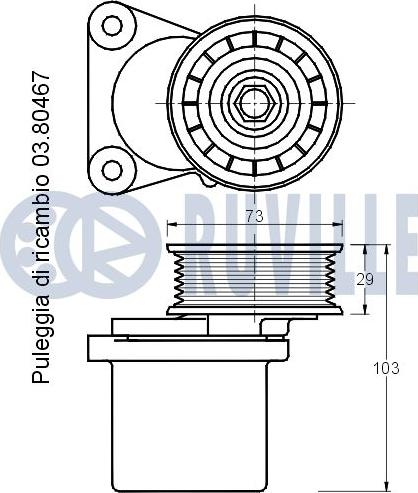 Ruville 541150 - Натягувач ременя, клинові зуб. autocars.com.ua