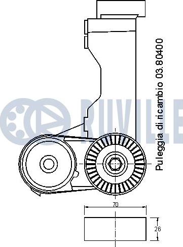 Ruville 541156 - Натягувач ременя, клинові зуб. autocars.com.ua