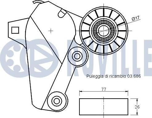 Ruville 541165 - Натягувач ременя, клинові зуб. autocars.com.ua