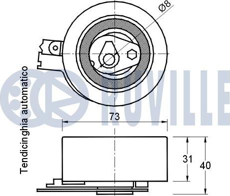 Ruville 541185 - Натяжна ролик, ремінь ГРМ autocars.com.ua