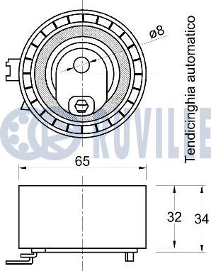 Ruville 541196 - Натяжна ролик, ремінь ГРМ autocars.com.ua