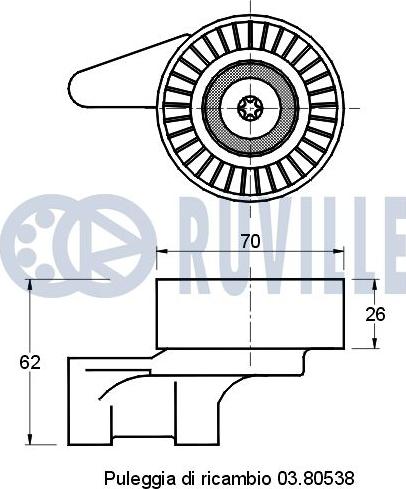 Ruville 541231 - Натягувач ременя, клинові зуб. autocars.com.ua