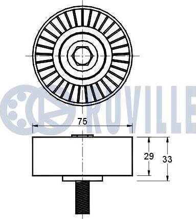 Ruville 541236 - Направляющий ролик, поликлиновый ремень avtokuzovplus.com.ua