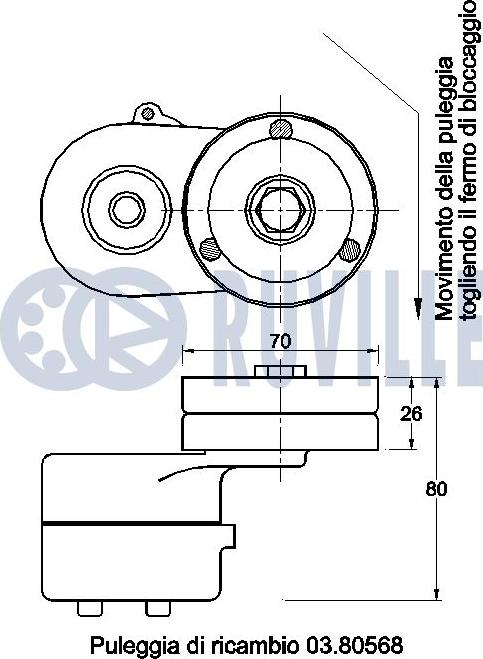 Ruville 541240 - Натягувач ременя, клинові зуб. autocars.com.ua