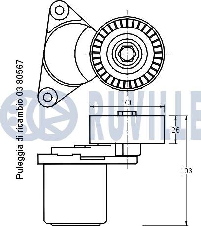 Ruville 541246 - Натяжитель, поликлиновый ремень avtokuzovplus.com.ua