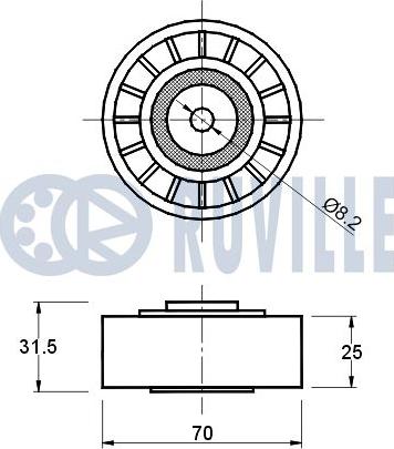 Ruville 541272 - Паразитний / провідний ролик, поліклиновий ремінь autocars.com.ua