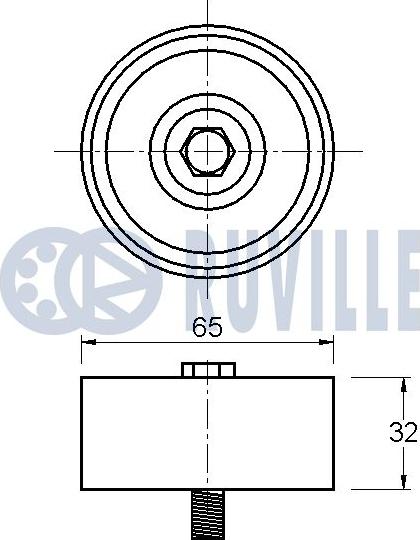 Ruville 541307 - Направляющий ролик, поликлиновый ремень avtokuzovplus.com.ua