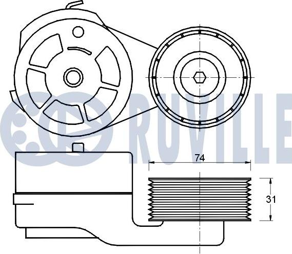 Ruville 541310 - Натягувач ременя, клинові зуб. autocars.com.ua