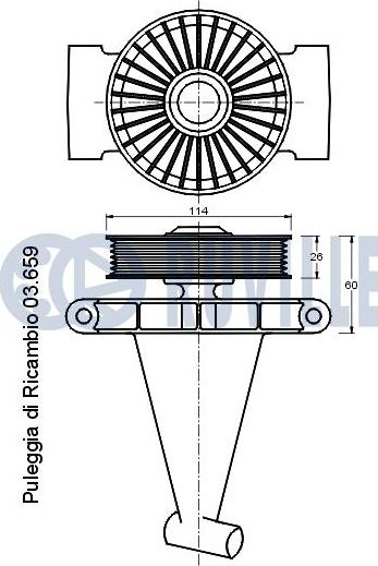 Ruville 541346 - Натягувач ременя, клинові зуб. autocars.com.ua