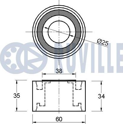 Ruville 541357 - Паразитний / Провідний ролик, зубчастий ремінь autocars.com.ua