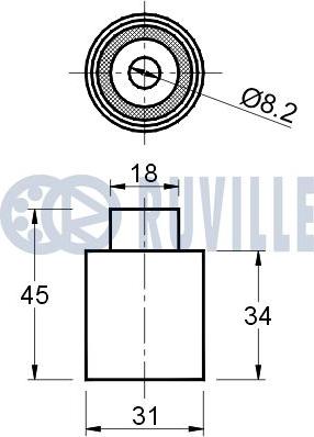 Ruville 541359 - Направляющий ролик, зубчатый ремень avtokuzovplus.com.ua