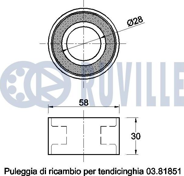 Ruville 541364 - Паразитний / Провідний ролик, зубчастий ремінь autocars.com.ua