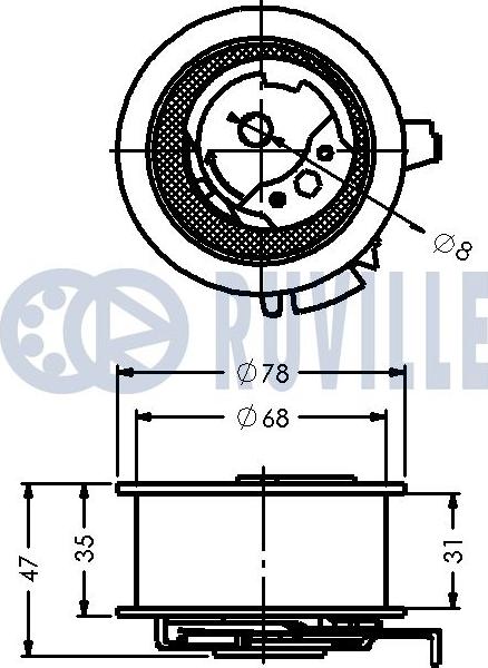 Ruville 541369 - Натяжной ролик, ремень ГРМ avtokuzovplus.com.ua