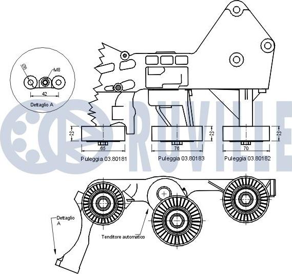 Ruville 541374 - Натягувач ременя, клинові зуб. autocars.com.ua