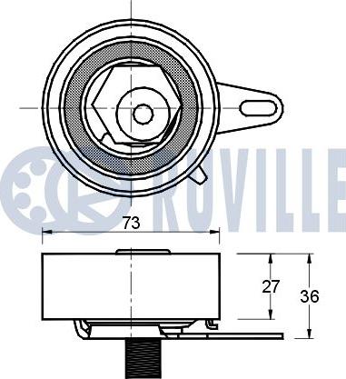 Ruville 541390 - Натяжна ролик, ремінь ГРМ autocars.com.ua