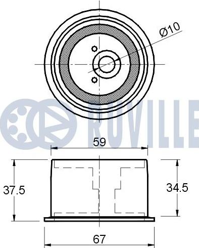 Ruville 541393 - Натяжна ролик, ремінь ГРМ autocars.com.ua