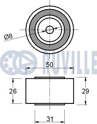 Ruville 541405 - Направляющий ролик, поликлиновый ремень avtokuzovplus.com.ua