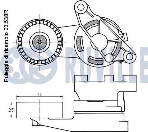 Ruville 541409 - Натяжитель, поликлиновый ремень avtokuzovplus.com.ua