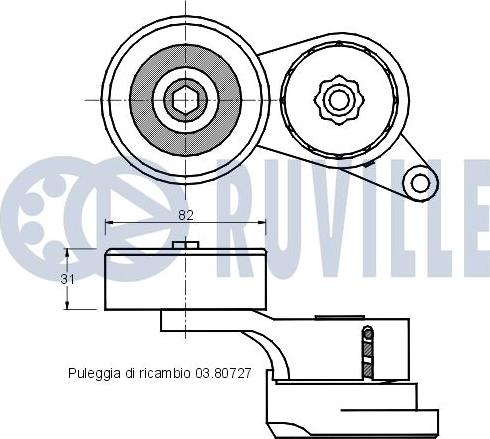 Ruville 541420 - Натягувач ременя, клинові зуб. autocars.com.ua