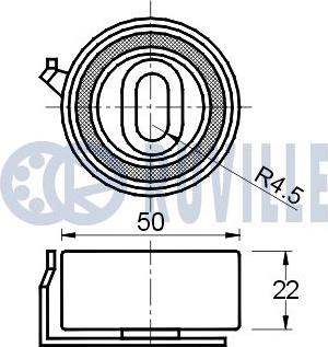 Ruville 541425 - Натяжна ролик, ремінь ГРМ autocars.com.ua