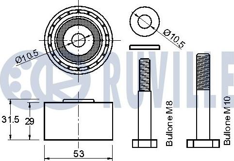 Ruville 541444 - Паразитний / Провідний ролик, зубчастий ремінь autocars.com.ua