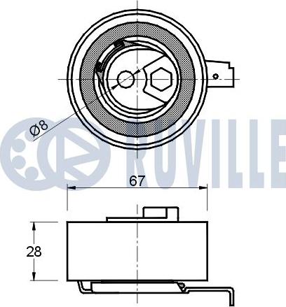 Ruville 541450 - Натяжна ролик, ремінь ГРМ autocars.com.ua