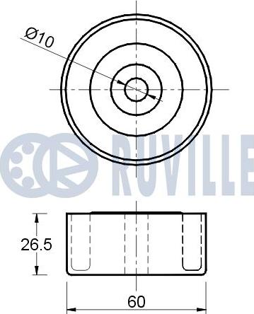 Ruville 541466 - Направляющий ролик, поликлиновый ремень avtokuzovplus.com.ua