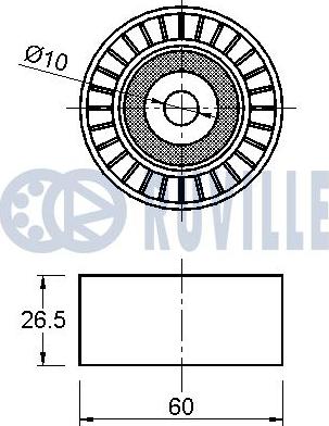 Ruville 541467 - Направляющий ролик, поликлиновый ремень avtokuzovplus.com.ua