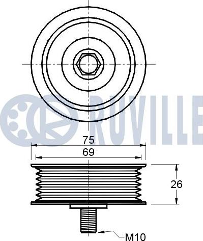 Ruville 541468 - Паразитний / провідний ролик, поліклиновий ремінь autocars.com.ua