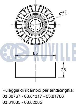 Ruville 541471 - Направляющий ролик, поликлиновый ремень avtokuzovplus.com.ua