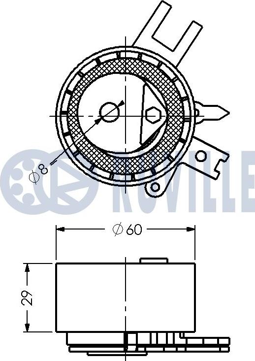 Ruville 541485 - Натяжна ролик, ремінь ГРМ autocars.com.ua