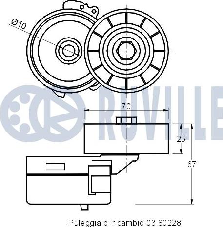 Ruville 541487 - Натягувач ременя, клинові зуб. autocars.com.ua