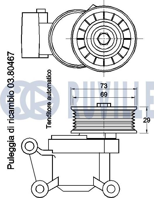 Ruville 541497 - Натягувач ременя, клинові зуб. autocars.com.ua