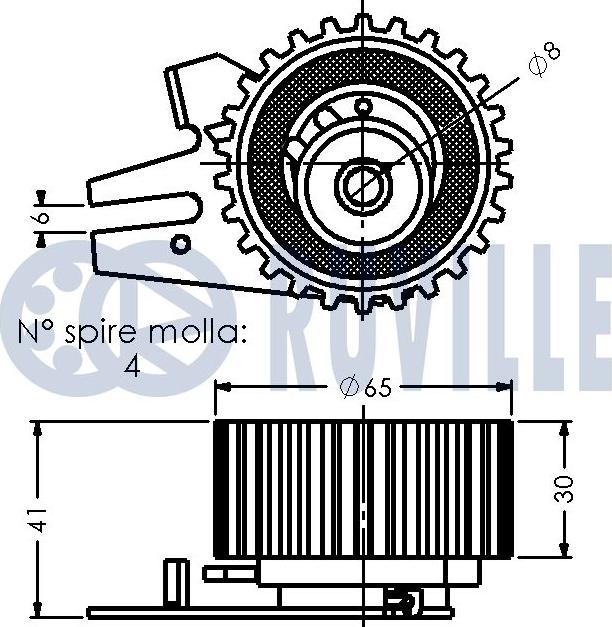 Ruville 541500 - Натяжна ролик, ремінь ГРМ autocars.com.ua