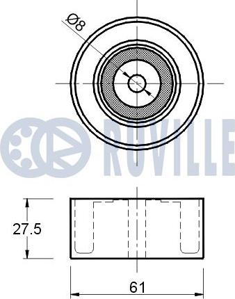 Ruville 541508 - Паразитний / Провідний ролик, зубчастий ремінь autocars.com.ua