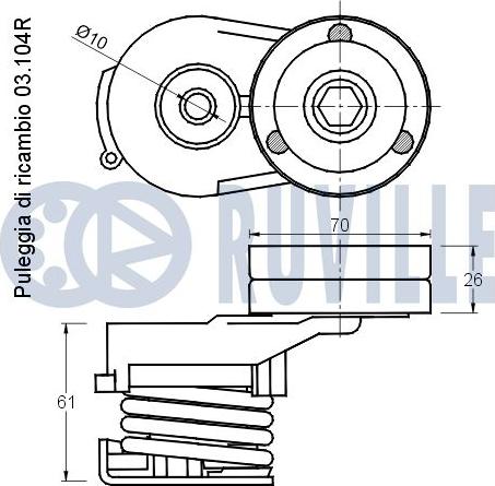 Ruville 541512 - Натягувач ременя, клинові зуб. autocars.com.ua