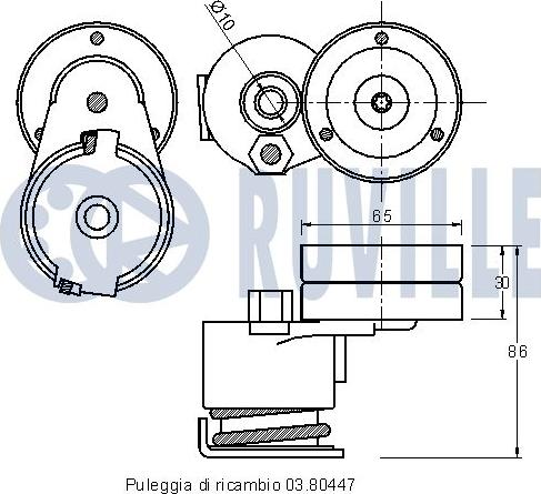 Ruville 541515 - Натяжитель, поликлиновый ремень autodnr.net