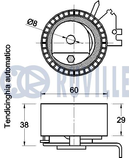 Ruville 541517 - Натяжна ролик, ремінь ГРМ autocars.com.ua