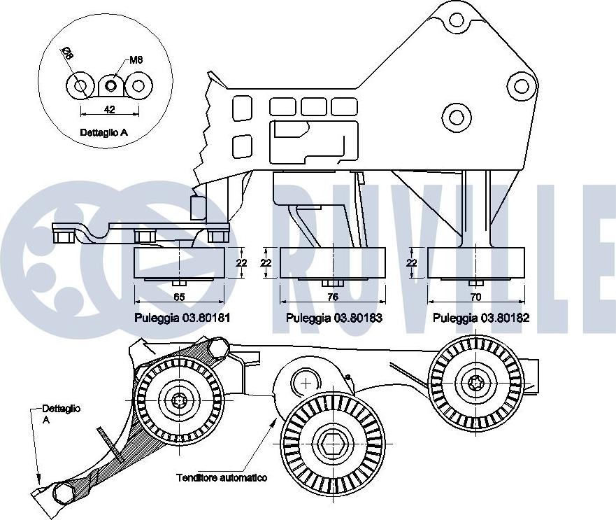 Ruville 541531 - Натягувач ременя, клинові зуб. autocars.com.ua