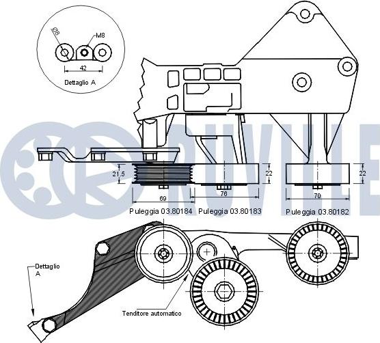 Ruville 541532 - Натягувач ременя, клинові зуб. autocars.com.ua